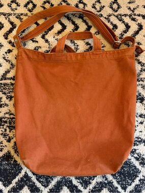 BAGGU Cotton Duck Bag Tote Orange Canvas Utility Minimalist Clean Girl GUC